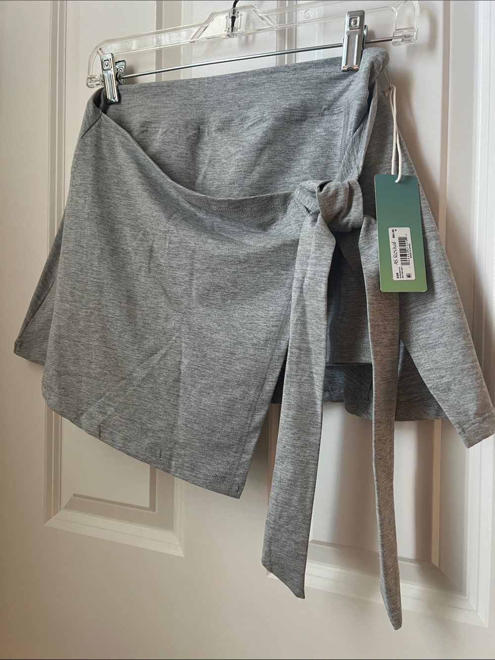 Gray Wrap Skort with Side Tie